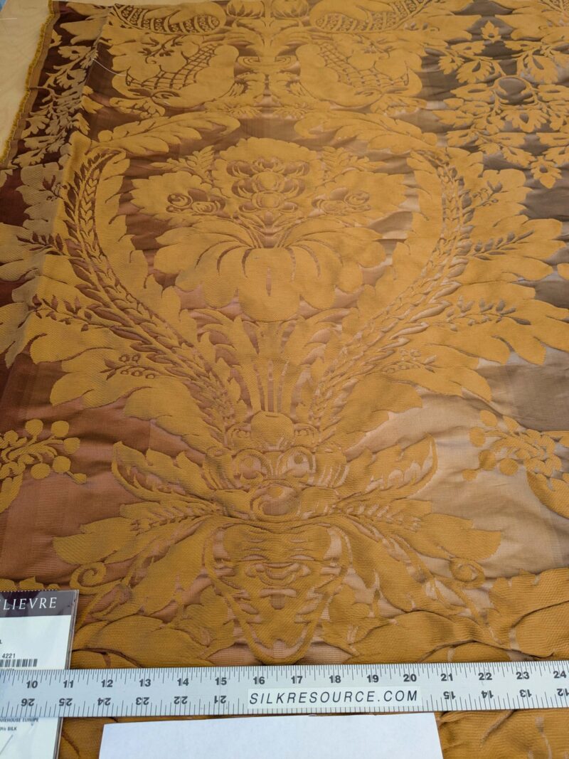 PXL_20250225_211918180 1 EV51 1.1y X 51"W Length  Scalamandre Lelievre Carrousel Cuir Brown Damask Jacquard MSRP USD 892/y