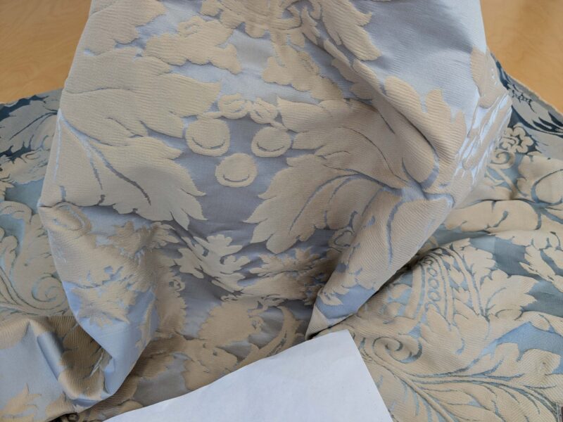 PXL_20250225_212836054 3 EV51 1.2y x 51"w Length  Scalamandre Lelievre Carrousel Neptune Blue Damask Jacquard MSRP USD 892/y