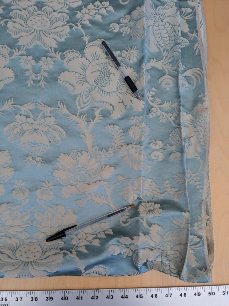 PXL_20250226_203925618 9 EV51 2.4y x 51"w Length Scalamandre Tassinari and Chatel Meillant Bleu Blue Damask Historic MSRP USD 690/yard