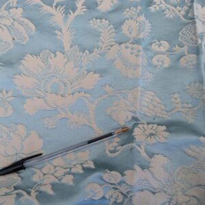 PXL_20250226_203934915 9 EV51 2.4y x 51"w Length Scalamandre Tassinari and Chatel Meillant Bleu Blue Damask Historic MSRP USD 690/yard