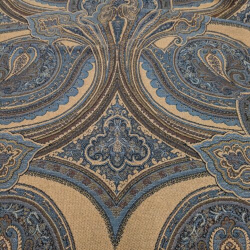 PXL_20250226_212830297 2.4y x 60"w Length Scalamandre Old World Weavers Balraj Blue Brown Paisley Novelty Linen MSRP USD 384/y 11 EV51