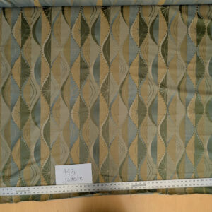 PXL_20250226_213623901 100% Silk Lampas Music Note "Jadeite"  Green Brown Blue Art Deco