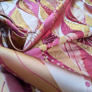 PXL_20250306_223758560 Scalamandre Shelton Garden In Oyster Spring Tulip Peony Hyacinths Lilac Flowers Linen Print Grey Watkins MSRP USD 440/yard Old World Weavers