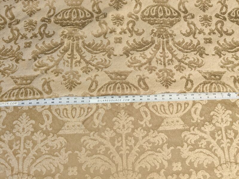 PXL_20250325_195902686 Chinoisery Flower in Vase Bronze Age 100% Silk Damask Gold  Radiance! Highest Quality MSRP USD 400+/Yard