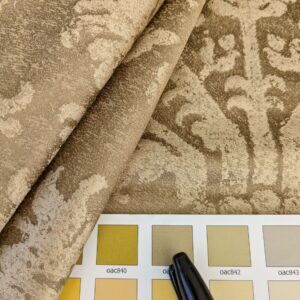 PXL_20250325_195944957 Chinoisery Flower in Vase Bronze Age 100% Silk Damask Gold  Radiance! Highest Quality MSRP USD 400+/Yard