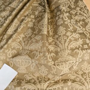 PXL_20250325_200018142 Chinoisery Flower in Vase Bronze Age 100% Silk Damask Gold  Radiance! Highest Quality MSRP USD 400+/Yard