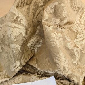 PXL_20250325_200038729 Chinoisery Flower in Vase Bronze Age 100% Silk Damask Gold  Radiance! Highest Quality MSRP USD 400+/Yard