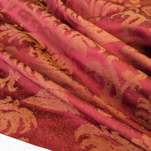 PXL_20250325_200856351 2.6Y Scalamandre 100% silk Shirred Stripe Persimmon Red Bronze Luxurious Timeless MSRP USD 363/Y minor defects