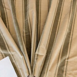 Abby Stripe Silk Velvet Sage Green Beige from Italy MSRP USD819/yard