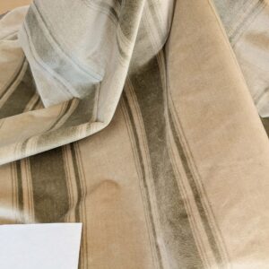 Abby Stripe Silk Velvet Sage Green Beige from Italy MSRP USD819/yard