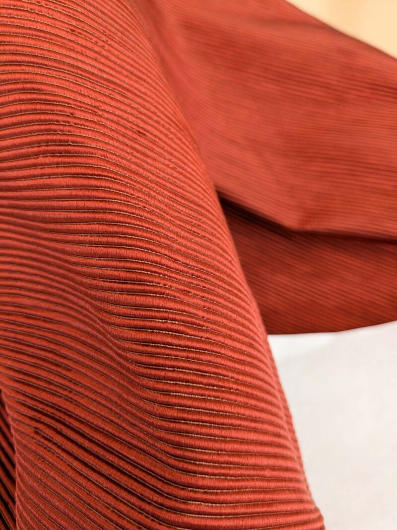 PXL_20250325_204817199 Tapestry Silk Ottoman Wide Ribbed Haute Red MSRP USD 600+/Yard