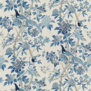 BP10851_1 Scalamandre Tassinari & Chatel Lamballe Silk Warp Print Bleu Blue White Silk Floral Print Historical Circa 1778 MSRP USD 2022/yard