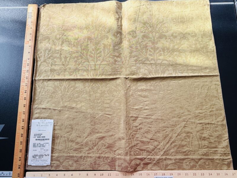 IMG_0570 14 Berkbox39 Scalamandre Silk linen damask Alexandrine Gold Plum Red