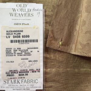 IMG_0571 14 Berkbox39 Scalamandre Silk linen damask Alexandrine Gold Plum Red