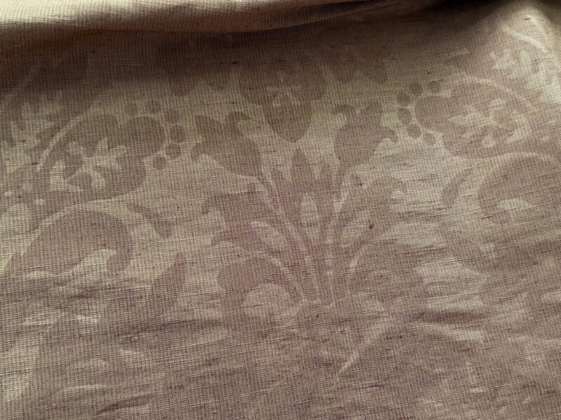 IMG_0572 14 Berkbox39 Scalamandre Silk linen damask Alexandrine Gold Plum Red