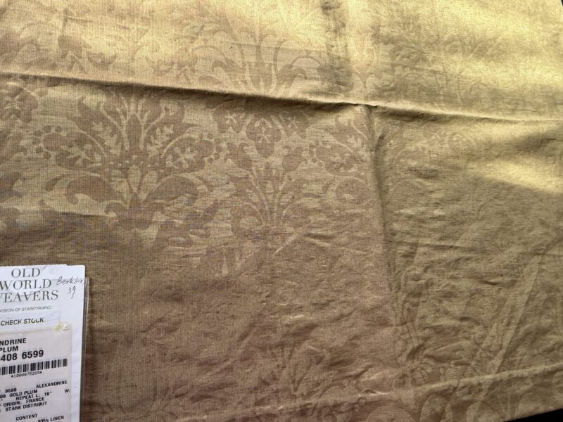 IMG_0576 14 Berkbox39 Scalamandre Silk linen damask Alexandrine Gold Plum Red