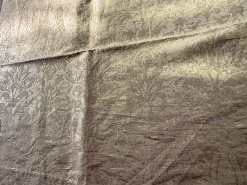 IMG_0577 14 Berkbox39 Scalamandre Silk linen damask Alexandrine Gold Plum Red