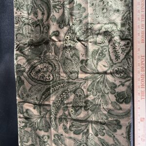 IMG_0701 Scalamandre Fonthill Cranbrook Printed Velvet Forest Rich Emerald Green Printed Renaissance Floral Jacobean MSRP USD368/Y