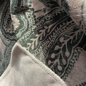 IMG_0704 Scalamandre Fonthill Cranbrook Printed Velvet Forest Rich Emerald Green Printed Renaissance Floral Jacobean MSRP USD368/Y