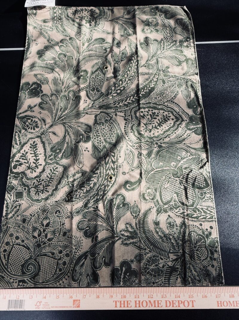 IMG_0706 Scalamandre Fonthill Cranbrook Printed Velvet Forest Rich Emerald Green Printed Renaissance Floral Jacobean MSRP USD368/Y