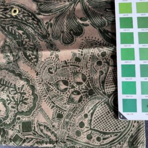 IMG_0707 Scalamandre Fonthill Cranbrook Printed Velvet Forest Rich Emerald Green Printed Renaissance Floral Jacobean MSRP USD368/Y