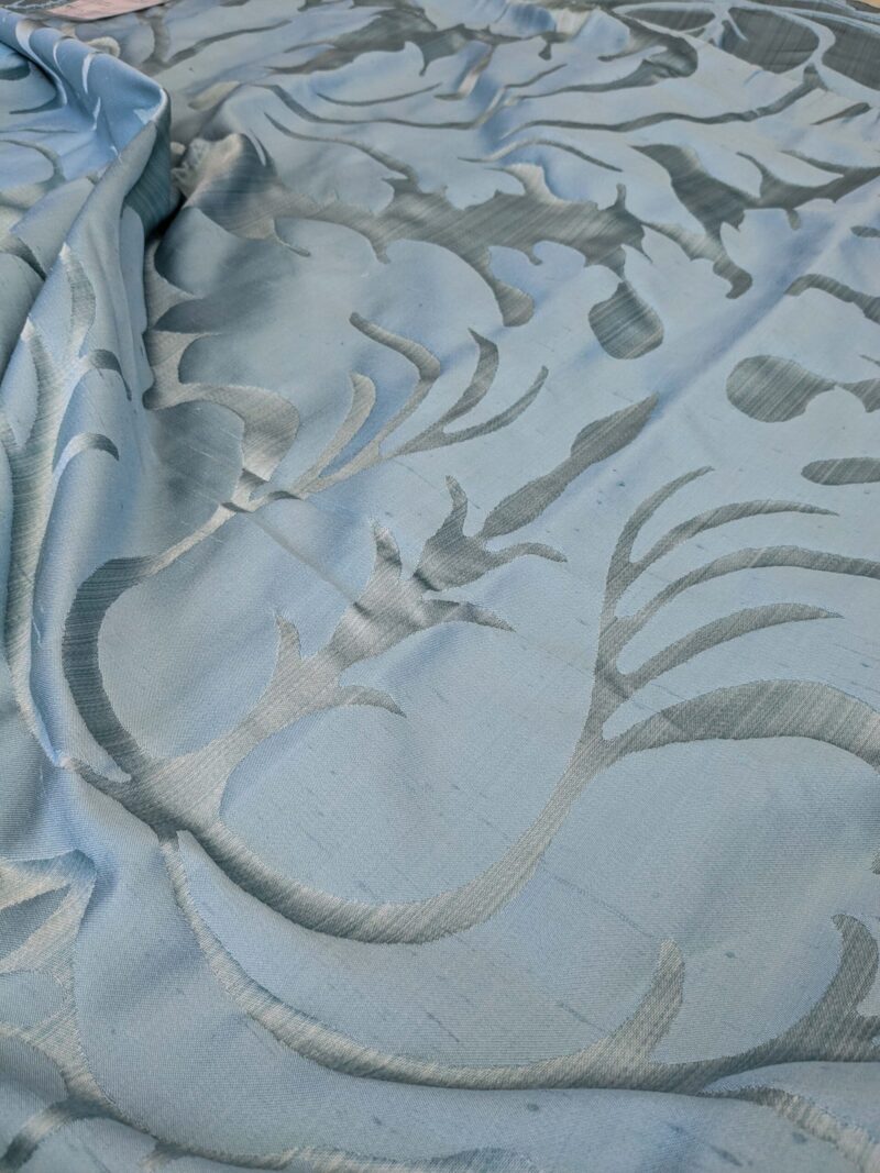 PXL_20250415_211503863 9 EV52 2.4y x 57"wide Scalamandre Old World Weavers Villa Regina Damask Blue 100% Silk Renaissance MSRP USD500+