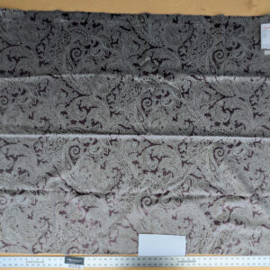 PXL_20250417_202957389 15 EV52 1.2y x 55"wide Scalamandre Palermo Velvet Paisley Amethyst Purple Printed Velvet Botanical Foliage MSRP USD610/y