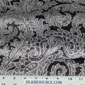 PXL_20250417_203030527 15 EV52 1.2y x 55"wide Scalamandre Palermo Velvet Paisley Amethyst Purple Printed Velvet Botanical Foliage MSRP USD610/y