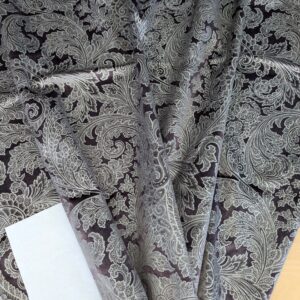 PXL_20250417_203203307 15 EV52 1.2y x 55"wide Scalamandre Palermo Velvet Paisley Amethyst Purple Printed Velvet Botanical Foliage MSRP USD610/y