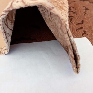 PXL_20250417_203426932 16 EV52 1.2y x 55"wide Scalamandre Palermo Velvet Paisley Copper Brown Printed Velvet Botanical Foliage MSRP USD610/y