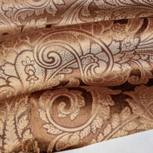 PXL_20250417_203554190 16 EV52 1.2y x 55"wide Scalamandre Palermo Velvet Paisley Copper Brown Printed Velvet Botanical Foliage MSRP USD610/y