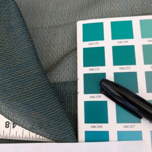 PXL_20250417_211621569 21 EV52 2.4y x 56"wide Scalamandre Christian Fischbacher Attitude Fr Patina Sheer Blue Brown Solid Polyester