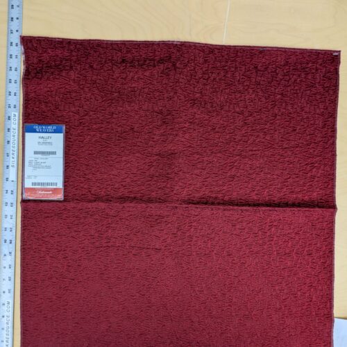 PXL_20250423_182418564 15 EV53 27"x 27" Square Scalamandre Old World Weavers Halley Ruby Red Matelasse Small Scale Texture MSRP USD 1100+/y
