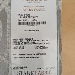 PXL_20250423_185419875 33 EV53 Square Scalamandre Aldeco Ryad Dyor Silver on Taupe Gray Brown Fretwork Lattice Geometric MSRP USD200+