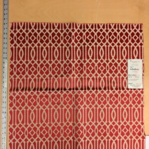 PXL_20250423_185608273 34 EV53 Square Scalamandre Aldeco Ryad Dyor Rubi Red Fretwork Lattice Geometric MSRP USD200+