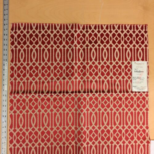 PXL_20250423_185608273 34 EV53 Square Scalamandre Aldeco Ryad Dyor Rubi Red Fretwork Lattice Geometric MSRP USD200+