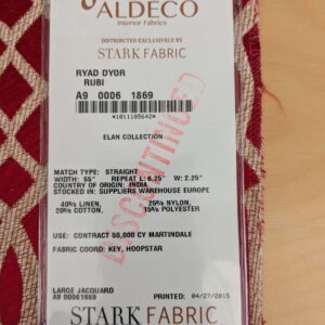 PXL_20250423_185613630 34 EV53 Square Scalamandre Aldeco Ryad Dyor Rubi Red Fretwork Lattice Geometric MSRP USD200+