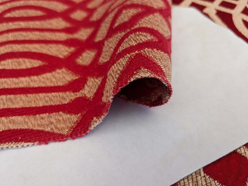 PXL_20250423_185620905 34 EV53 Square Scalamandre Aldeco Ryad Dyor Rubi Red Fretwork Lattice Geometric MSRP USD200+