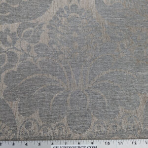PXL_20250520_192808635 Scalamandre Amelia in "Smoke" Pale Blue Natural Beige Renaissance Damask Jacquard Linen Acanthus Artichoke Feather MSRP USD 176/y
