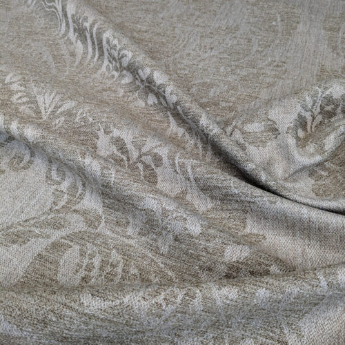 PXL_20250520_195550405 Scalamandre Amelia in "Linen" Natural Oatmeal Beige Renaissance Damask Jacquard Linen Acanthus Artichoke Feather MSRP USD 176/y (Copy)