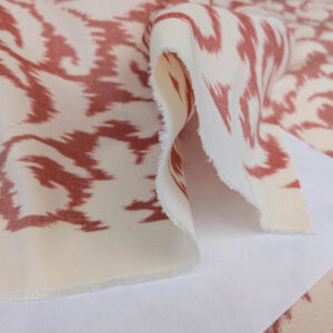 PXL_20250521_192926157 Scalamandre Swirl Red White Scroll Damask Ikat Linen Silk MSRP USD 372/y