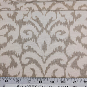 PXL_20250521_194417806 Scalamandre Swirl Beige  White Scroll Damask Ikat Linen Silk MSRP USD 372/y