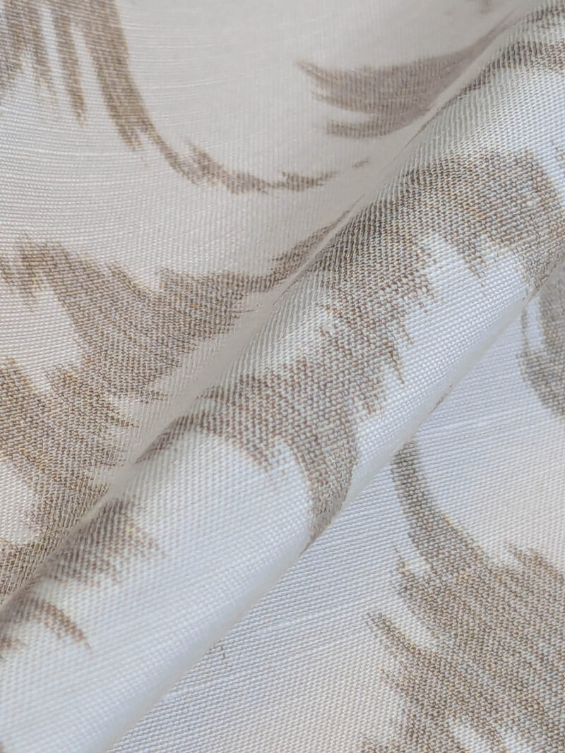 PXL_20250521_194523978 Scalamandre Swirl Beige  White Scroll Damask Ikat Linen Silk MSRP USD 372/y