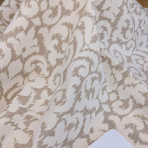 PXL_20250521_194628564 Scalamandre Swirl Beige  White Scroll Damask Ikat Linen Silk MSRP USD 372/y