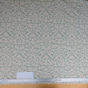 PXL_20250521_194905725 Scalamandre Swirl Seafoam Aqua Blue Green White Scroll Damask Ikat Linen Silk MSRP USD 372/y