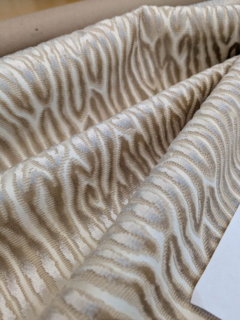 PXL_20250521_205637652 0.75 yards Scalamanre Faux Bois Velvet Sand Beige Abstract MSRP USD480/y