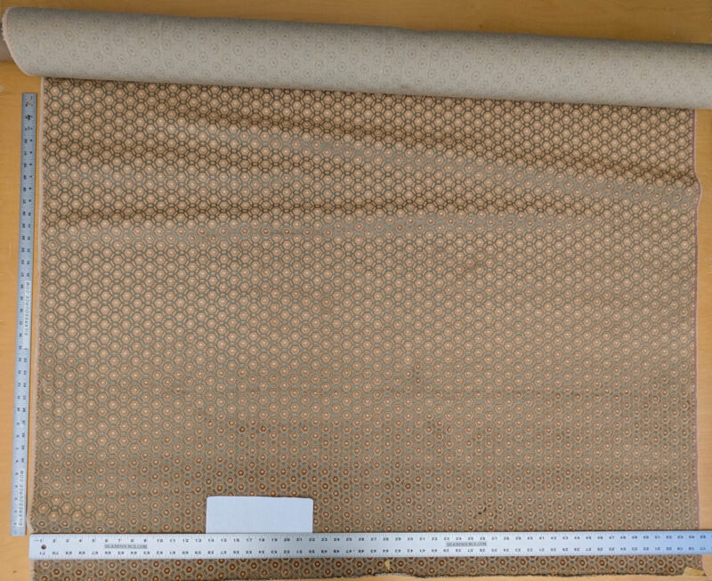 PXL_20250521_205849564 Scalamandre Old World Weavers Manet Sable Blue  Brown Velvet Viscose Small Scales Geometric MSRP USD570/y