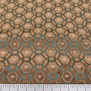 PXL_20250521_205916889 Scalamandre Old World Weavers Manet Sable Blue  Brown Velvet Viscose Small Scales Geometric MSRP USD570/y