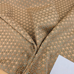 PXL_20250521_210147526 Scalamandre Old World Weavers Manet Sable Blue  Brown Velvet Viscose Small Scales Geometric MSRP USD570/y