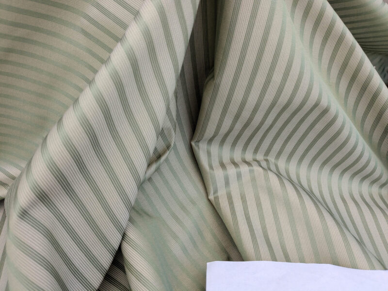 PXL_20250521_210846662 Scalamandre Chopin Stripe Reseda Green Bay Grey Green Silk Cotton MSRP USD 240/Yard